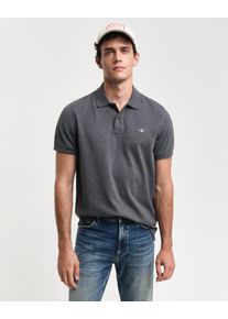 Gant Herren Poloshirt "REG SHIELD SS PIQUE POLO", grau, casual, Gr. XXXL, meliert, Jersey, Obermaterial: 100% Baumwolle, Shirts, mit Logo und