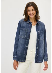 Cecil Damen Jeansjacke, blau, casual, Gr. S, unifarben, Web, 77% Baumwolle, 20% Polyester, 3% Elasthan, Jacken, aus Baumwolle mit Stretchanteil