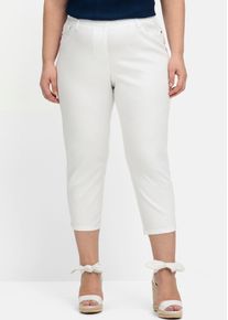 sheego Damen 7/8-Hose, weiß, Gr. 56, unifarben, 98% Baumwolle, 2% Elasthan, Hosen