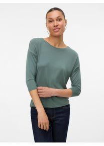Véro Moda VERO MODA Damen 3/4-Arm-Shirt "VMAVA 3/4 TOP JRS GA NOOS", grün, modisch, Gr. L, unifarben, Jersey, Obermaterial: 95% Lyocell, 5% Elasthan, Shirts