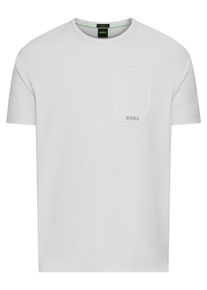 BOSS Green Herren T-Shirt "Tee Urban Tech", grau, casual, Gr. XXXL, gestreift, Single Jersey, Obermaterial: 95% Baumwolle, 5% Elasthan, Shirts, mit