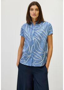 Cecil Damen Hemdblusedeep pastel blau, casual, Gr. M, bedruckt, Web, 100% Baumwolle, Blusen, mit allover Print