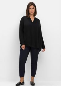 sheego Damen 7/8-Hose, blau, Gr. 40, unifarben, 69% Baumwolle, 29% Polyester, 2% Elasthan, Hosen