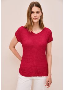 Cecil Damen T-Shirtglazed apple rot, casual, Gr. XL, unifarben, Stoff, 97% Polyester, 3% Elasthan, Shirts, Feel Good Fit