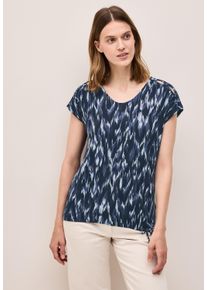Cecil Damen Print-Shirturban navy blau, casual, Gr. XXXL, bedruckt, Stoff, 97% Viskose, 3% Elasthan, Shirts, aus strecthigem Viskosematerial