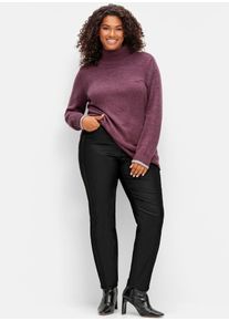 sheego Damen Stretch-Hose, schwarz, Gr. 58, unifarben, 76% Viskose, 21% Polyamid, 3% Elasthan, Hosen