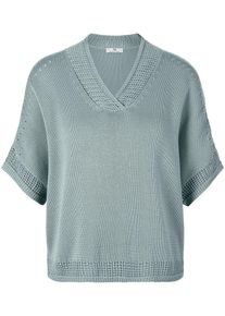 Peter Hahn - V-Pullover, blau, Gr. 36 / S - Baumwolle