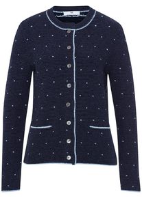 Peter Hahn - Strickjacke mit Rundhals-Ausschnitt, mehrfarbig, Gr. 36 / S - Schurwolle