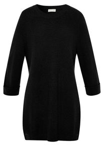 include - Long-Pullover, schwarz, Gr. 36 / S - Schurwolle