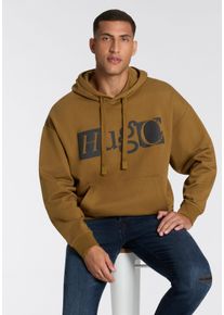 HUGO BLUE Herren Kapuzensweatshirt "Nildi"open grün352, casual, Gr. XL, unifarben, Sweatware, Obermaterial: 100% Baumwolle, Sweatshirts, mit großem