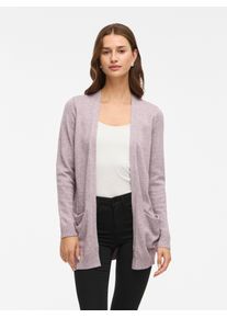 Vila Damen Strickjacke "VIRIL OPEN L/S KNIT CARDIGAN - NOOS"toadstool detail:light melange, modisch, Gr. L, meliert, Strick, Obermaterial: 50%
