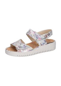 Waldläufer WALDLÄUFER Damen Sandale "H-WILLOW", Gr. 7hellgrau multicolor, Nubukleder, metallic, klassisch, Schuhe, Sommerschuh, Klettschuh, Bequemschuh,