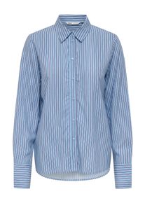 Only Damen Hemdbluse "ONLBERIT LIFE L/S SHIRT WVN"blau bell stripes:schwarz, cd stripes, modisch, Gr. XS, gestreift, Web, Obermaterial: 100% Viskose,