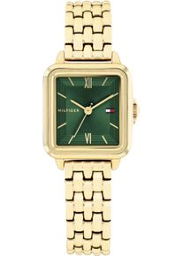 Tommy Hilfiger Damen Quarzuhr "Mia"goldfarben, grün, Armbanduhren, Armbanduhr, Damenuhr, Edelstahlarmband, analog