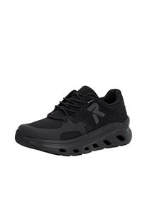 RIEKER SPORT Herren Slip-On Sneaker, Gr. 43schwarz laufsohle schwarz, Nubuklederimitat, Mesh, sportlich, Schuhe, Freizeitsneaker, Halbschuh,