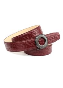 Lederg&uuml;rtel Anthoni Crown, Damen, Gr. 95, rot, Rindsleder, unifarben, G&uuml;rtel Lederg&uuml;rtel, mit auffallender Schlie&szlig;e, abgesteppte R&auml;nder, helle R&uuml;ckseite