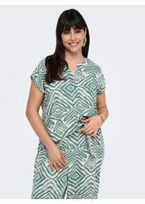 Only CARMAKOMA Damen Kurzarmbluse "CARSHILLA SL SHIRT AOP VIS BS"abyss aop:tribe, modisch, Gr. 46, bedruckt, Web, Obermaterial: 100% Viskose, Blusen