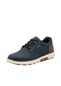 Rieker Herren Sneaker, Gr. 43dunkelblau, nuss, Lederimitat, unifarben mit Farbeinsatz, sportlich, Schuhe, Halbschuh, Schnürschuh, Casual Sneaker mit