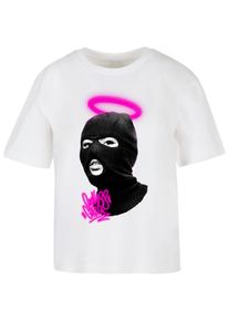 MISS TEE Herren T-Shirt "Miss Tee Godless Girl 2.0 Tee", weiß, casual, Gr. M, bedruckt, 100% Baumwolle, Shirts