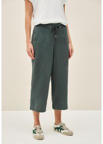 Cecil Damen 3/4-Hoseschwarz balmy khaki, casual, Gr. XXL, unifarben, Web, 100% Baumwolle, Hosen, mit Elastikbund