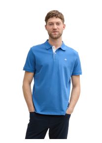 Tom Tailor Herren Poloshirt, blau, casual, Gr. XXL, Single Jersey, Obermaterial: 100% Baumwolle, Shirts, mit farblich hervorgehobener Knopfleiste