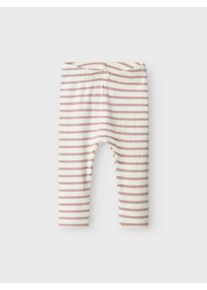 name it Baby Leggings "NBNBANI XSL LEGGING NOOS", Gr. 98, rosa, Web, Obermaterial: 57% Baumwolle, 38% Modal, 5% Elasthan, gestreift, casual, Hosen