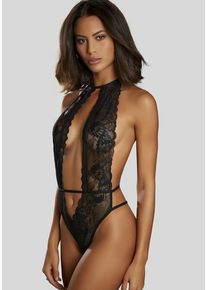 Petite Fleur Gold Stringbody schwarz Gr. 36 für Damen. Mit Neckholder. Ohne Bügel