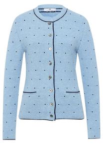 Peter Hahn - Strickjacke mit Rundhals-Ausschnitt, mehrfarbig, Gr. 36 / S - Schurwolle