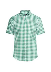 LANDS' END Gemustertes Popelin-Kurzarmhemd, Classic Fit, Herren,  Gr&uuml;n, Baumwolle, by Lands' End