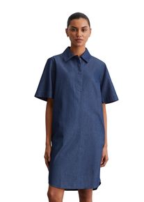 Marc O'Polo MARC O'POLO Damen Hemdblusenkleid "aus Organic-Cotton-Lyocell-Mix"schwarz indigo tencel denim, Gr. 34, unifarben, Obermaterial: 82% Baumwolle, 18%