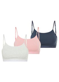 Converse Damen Bustier "CHG GIRLS CLASSIC 3PK BRALETTE", Gr. 134lt jellyfish jitter, Obermaterial: 95% Baumwolle, 5% Elasthan, sportlich, BHs, für