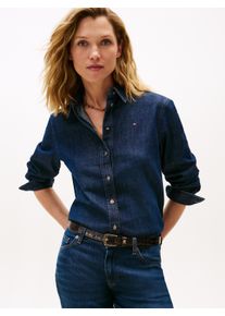 Tommy Hilfiger Damen Jeansbluse "DNM MILO REG SHIRT"milo, casual, Gr. 38, unifarben, Web, Obermaterial: 74% Baumwolle, 26% Lyocell, Blusen
