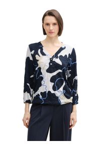 Tom Tailor Damen Blusenshirtbig floral shapes design, casual, Gr. S, Crinkleoptik, Obermaterial: 65% Polyester, 35% Viskose, Shirts, in Crinkle Optik