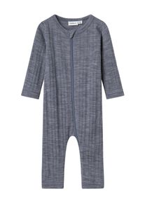 name it Kinder Schlafanzug "NBMWANG WOOL NEEDLE NIGHTSUIT SOLID NOOS", Gr. 56folkstone gray, Strick, Rippstrick, Obermaterial: 100% Wolle, unifarben,