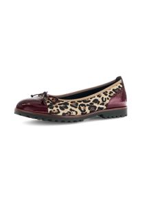 Gabor Damen Ballerina, Gr. 36leo, bordeaux, Ziegenveloursleder, Lackleder, feminin, Schuhe, Blockabsatz, Businessschuh, Schlupfschuh im angesagten