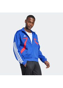 Herren Outdoorjacke "M TIRO CB_NP TT"semi lucid blau, pure ruby, weiß, sportlich, Gr. S, adidas Sportswear, Obermaterial: 70% Polyester, 30%
