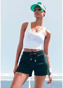active by Lascana LASCANA ACTIVE Damen Shorts, blau, sportlich, Gr. S, unifarben, Interlock, Obermaterial: 100% Baumwolle, Hosen, mit kleinen Seitenschlitzen