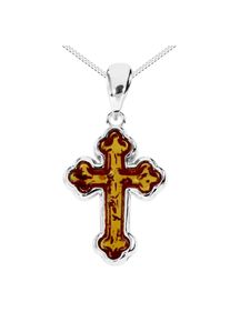 OSTSEE-SCHMUCK Damen Kette mit Anhänger "OSTSEE-SCHMUCK Kette mit Anhänger Kreuz 20x15 mm", 40cm, Silber 925 (Sterlingsilber), L: 40cm, silber,