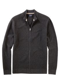 OLYMP Herren Strickjacke, grau, casual, Gr. XXL, Strick, Obermaterial: 100% Baumwolle, Strickjacken, Stehkragen, regular fit