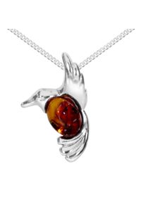 OSTSEE-SCHMUCK Damen Kette mit Anhänger "OSTSEE-SCHMUCK Kette mit Anhänger Gleiter-Kolibri", 36 bis 38cm, Silber 925 (Sterlingsilber), L: 36cm-38cm,
