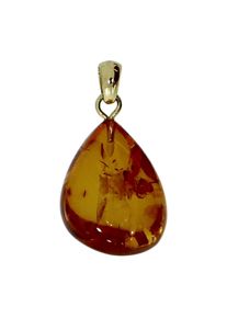 OSTSEE-SCHMUCK Damen Ketten-Anhänger "OSTSEE-SCHMUCK Anhänger", 33 x 17mm, Bernstein, 3.2 g, gelb, Bernstein, Schmuckanhänger