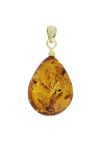 OSTSEE-SCHMUCK Damen Ketten-Anhänger "OSTSEE-SCHMUCK Anhänger Tropfen ca. 22 mm lang - Gold 585/000", 32 x 14mm, Bernstein, 2.9 g, gelb, Bernstein,