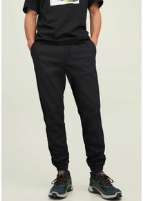 Jack & Jones JACK & JONES Herren Stoffhose "JPSTGORDON JJDAVE", schwarz, modisch, Gr. S, unifarben, Web, Obermaterial: 98% Baumwolle, 2% Elasthan, Hosen, Mit
