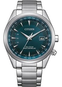 Citizen Herren Funkuhr, silber, Armbanduhren, Armbanduhr, Herrenuhr, Solar, Lederarmband, Saphirglas, Datum