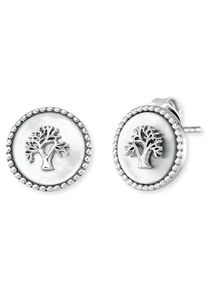 Engelsrufer Damen Paar Ohrstecker "Schmuck Geschenk, Lebensbaum", Silber 925 (Sterlingsilber), beige, Silber 925 (Sterlingsilber), Ohrringe, Designed