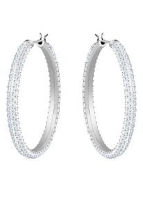 Swarovski Damen Paar Creolen "Dextera Round", Metall, silber, Metall, Ohrringe, mit Swarovski Kristall