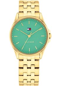 Tommy Hilfiger Damen Quarzuhr "JADE"goldfarben, grün, Armbanduhren, Armbanduhr, Damenuhr, Edelstahlarmband, analog