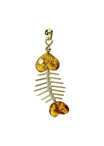 OSTSEE-SCHMUCK Damen Ketten-Anhänger "OSTSEE-SCHMUCK Anhänger Fisch 45 mm Anhänger Fisch 45 mm", 45 x 15mm, Gelbgold 333, 2.5 g, gelb, Gelbgold 333,