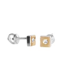 OSTSEE-SCHMUCK Damen Paar Ohrstecker "OSTSEE-SCHMUCK Ohrstecker Sunny Exklusiv", 5 x 5mm, Silber 925 (Sterlingsilber), gelb, Silber 925