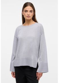 Eterna Damen Strickpullover, silber, casual, Gr. XL, 100% Wolle (Merino), Pullover